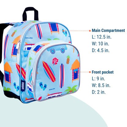 Wildkin 12-inch Kids Backpack – Padded, Adjustable, Ideal for Daycare & Travel - Trains, Planes, and Trucks