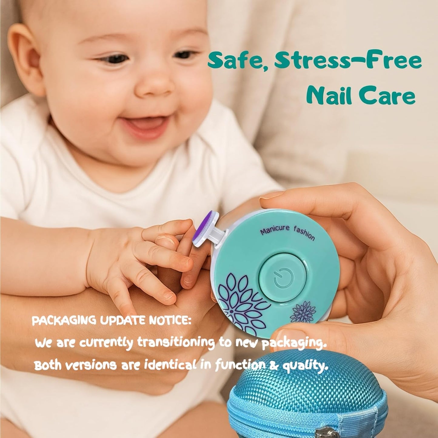 Wonderbug Baby Nail Clipper Kit & Electric Baby Nail File – Quiet, Safe, Gentle Nail Trimmer for Newborn, Infant & Toddler Grooming – Baby Nail Clippers, File, Buffer & Zippered Storage Case