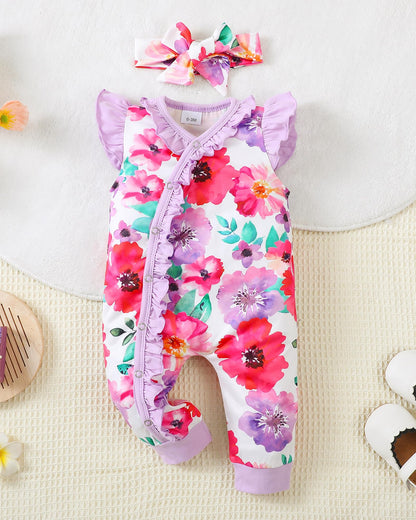 Mioglrie Newborn Baby Girl Clothes One Piece Jumpsuits Clothes Short Sleeve Rompers Summer Clothes for Baby
