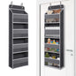 Over Door Organizer with 4 Large Capacity Pockets, Hanging Organizer Storage for Closet Bathroom Nursery Bedroom Dorm, Toys Cosmetics Sundries and Baby Essentials, Gray