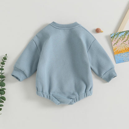 VISGOGO Newborn Infant Baby Boy Girls Oversized Romper Little Dude Sweater Onesie Coming Home Outfit Neutral Clothes