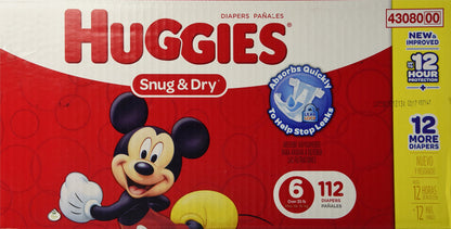Huggies Size 1 Diapers, Snug & Dry Newborn Diapers, Size 1 (8-14 lbs), 38 Count, Packaging May Vary