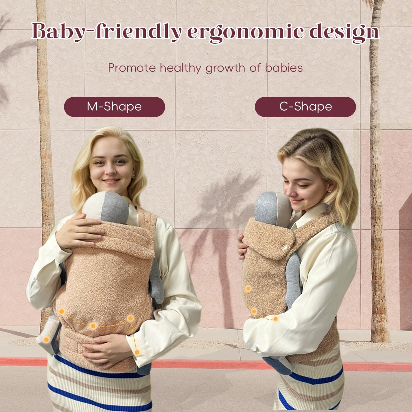 Ergonomic Baby Carrier | Soft and Durable Fabric for Lasting Comfort | Adjustable Backpack Design for 7-35 lbs | Adorable Teddy Pattern