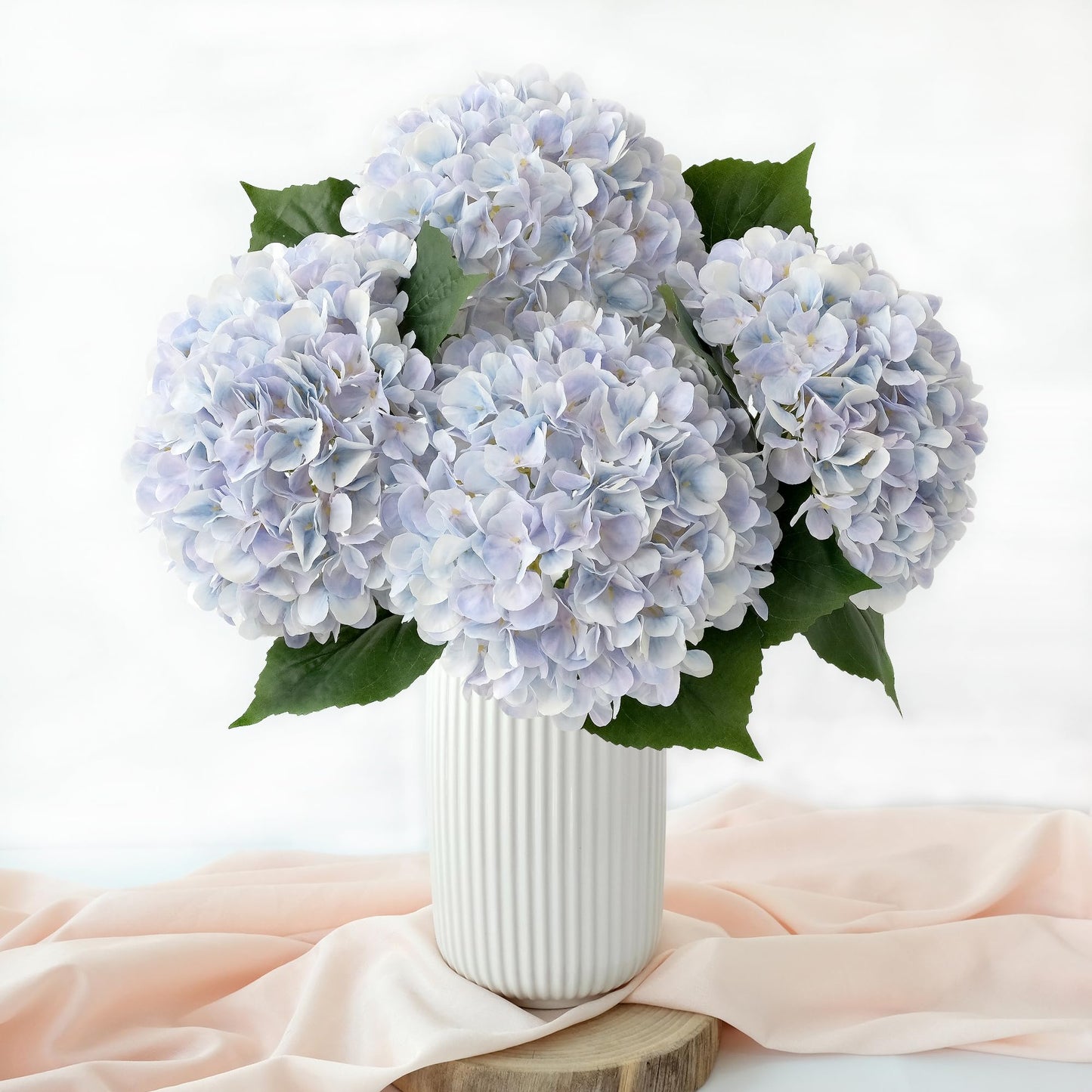 4 Pcs Pink Hydrangeas Artificial Flowers, 20 inches Large Lifelike Fake Silk Flowers, Faux Hydrangeas Flowers for Wedding Home Party Decor Baby Shower Table Centerpiece