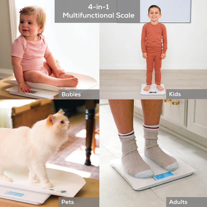 Beurer BY82 Multifunctional Baby Scale for Infants, Pets, Kids, & Adults up to 396lbs, Measures in 4 Units with Backlit Digital Display & Hold Function for Accuracy, Animal Scale for Cats and Dogs