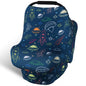 Rquite All-in-1 Car Seat Cover Baby, Carseat Covers for Girl Boy, Stretchy Soft Infant Car Seat Cover, Multi-use Baby Carrier Cover, Car Seat Canopy, Stroller Sun Shade, Nursing Breastfeeding Cover