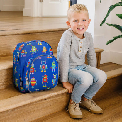 Wildkin 12-inch Kids Backpack – Padded, Adjustable, Ideal for Daycare & Travel - Trains, Planes, and Trucks