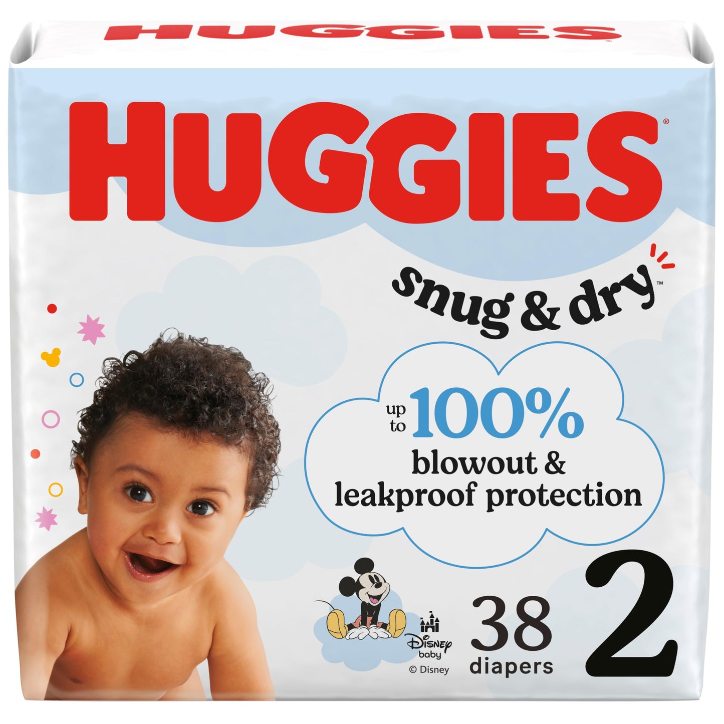 Huggies Size 1 Diapers, Snug & Dry Newborn Diapers, Size 1 (8-14 lbs), 38 Count, Packaging May Vary