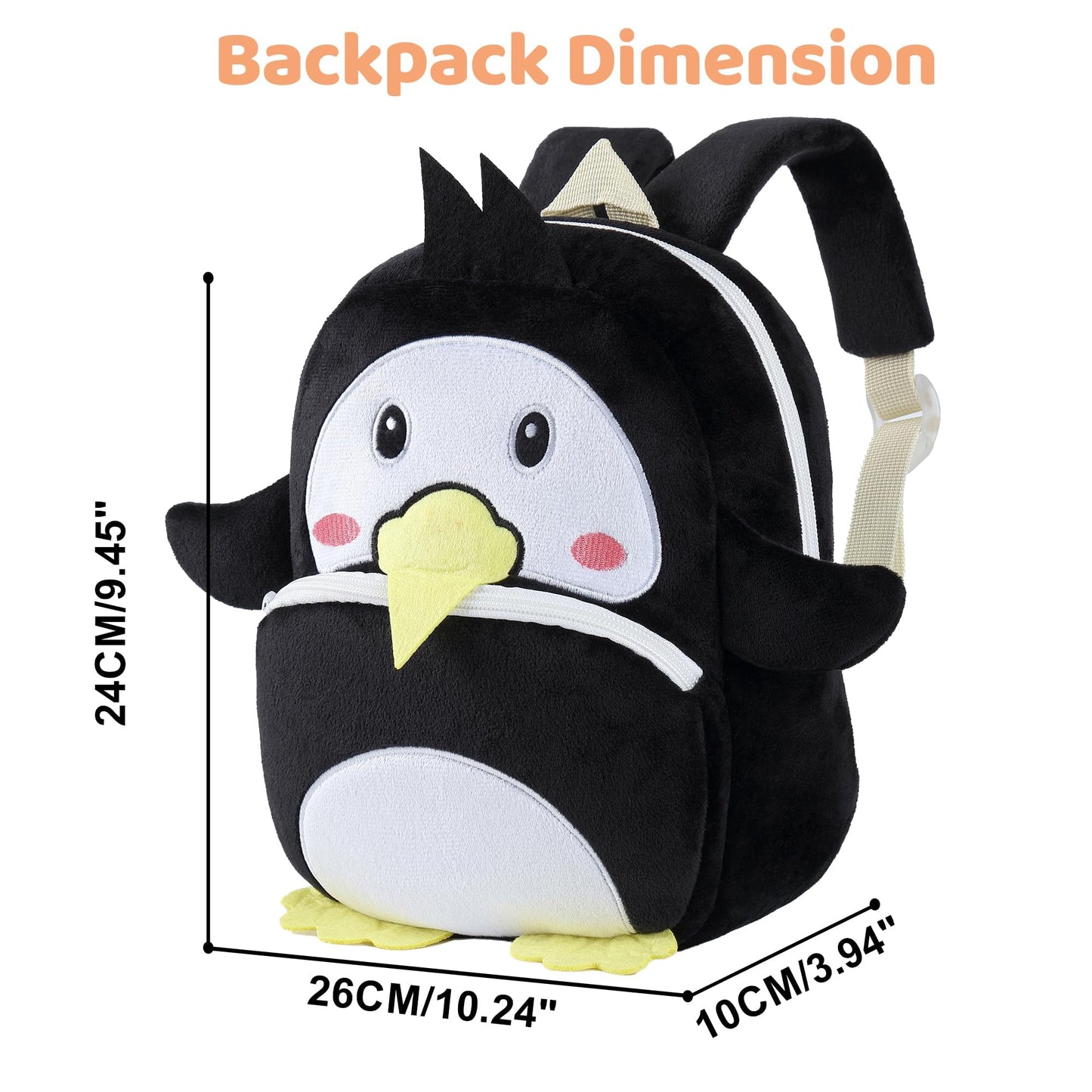 MICHLEY Toddler Backpack Plush Animal SchoolBag Cartoon Girls Travel Bag Mini Baby Daypack for Kids Kindergarten Pre School Bags, Cow