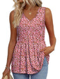 OFEEFAN Womens Tank Tops 2025 Flowy Peplum Tops for Women Dressy Sleeveless V Neck Babydoll Tank Tops