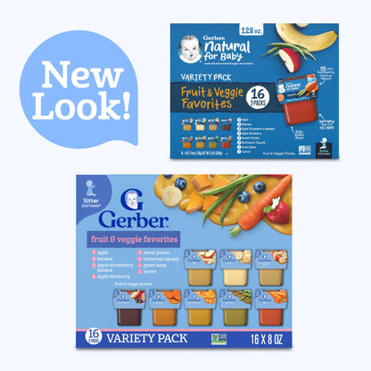 Gerber Stage 2 Baby Food, Super Blends Puree Tubs, No Added Colors or Flavors, Baby Puree, Variety 32-Pack