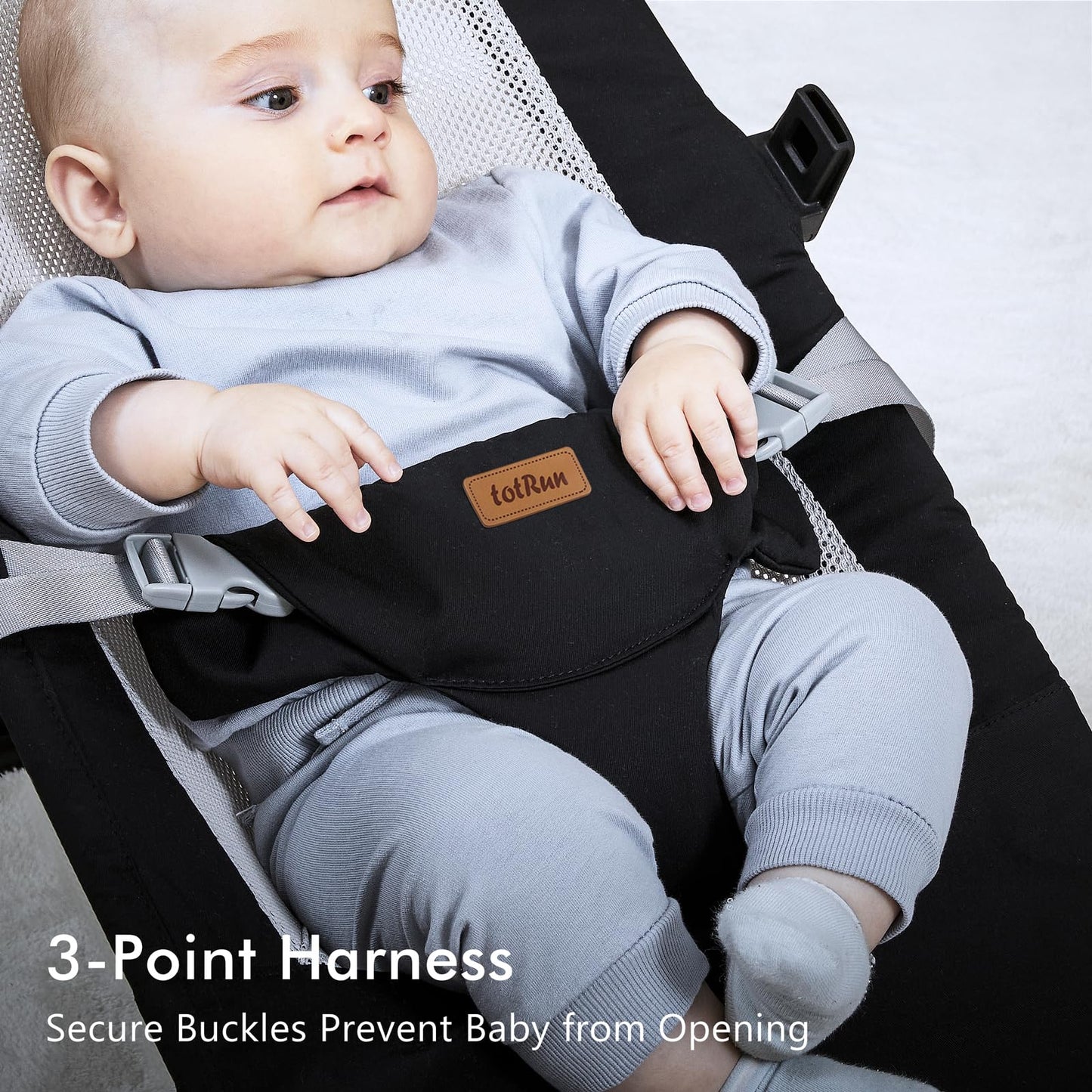 Baby Bouncer Chair - Comfortable Support for Your Little One's Blissful Moments (Normal, Black)