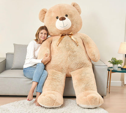 Tezituor 59" Gaint Teddy Bear Stuffed Animal,5ft Life Size Big Teddy Bears,Light Brown Cute Soft Plush Toy,Gifts for Kids Girls Boys Girlfriend Valentine,Christmas,Birthday,Baby Shower,Wedding Party