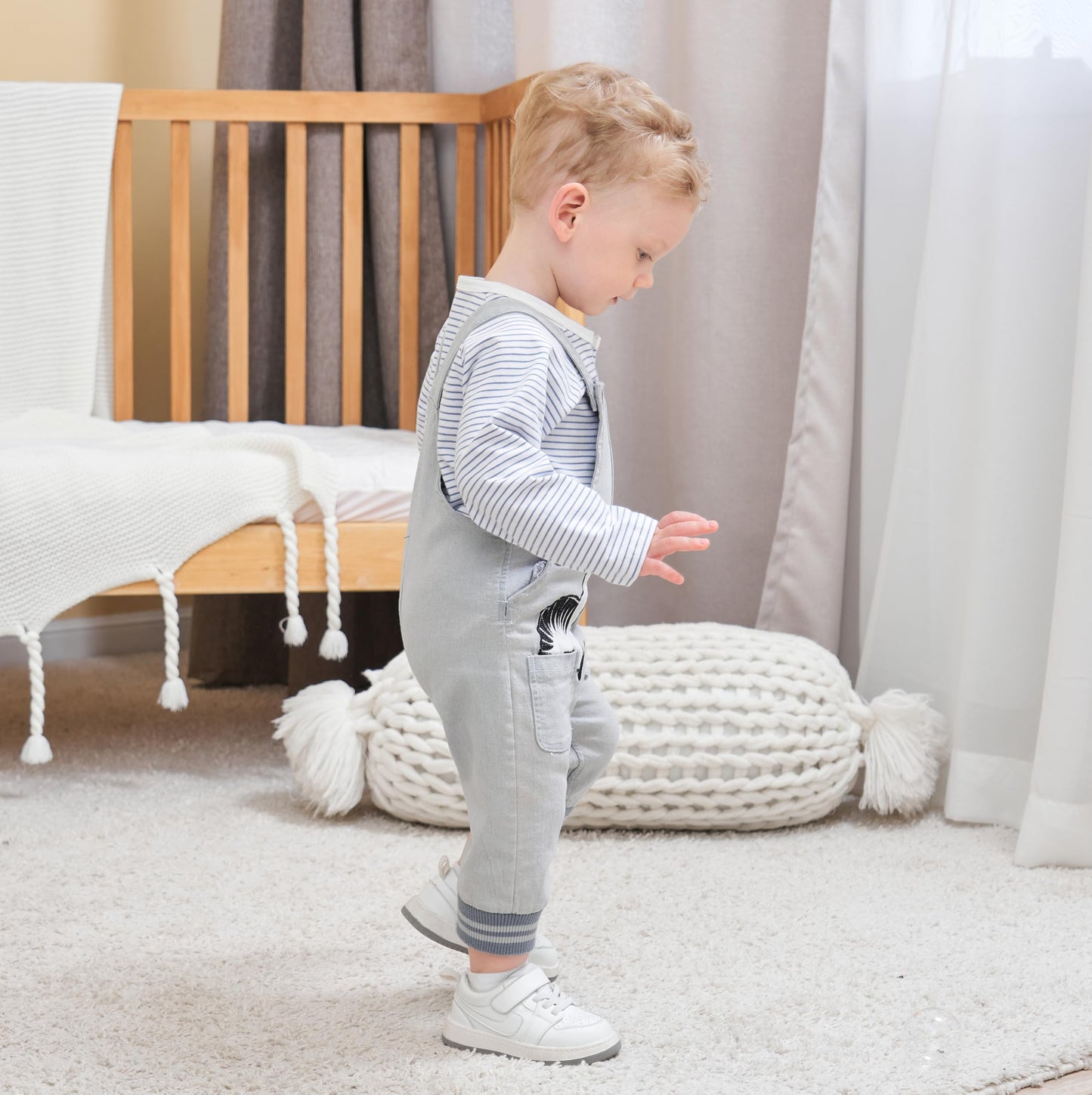 Baby Boy Clothes Set Infant Boy's Long Sleeve Romper+Dinosaur Denim Overalls Toddler Boys Fall Winter Outfits Suit