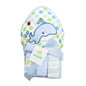 Spasilk Baby Bath Hooded Terry Towel with 3 Washcloths, Baby Bath Essentials, One Size, Blue Whale