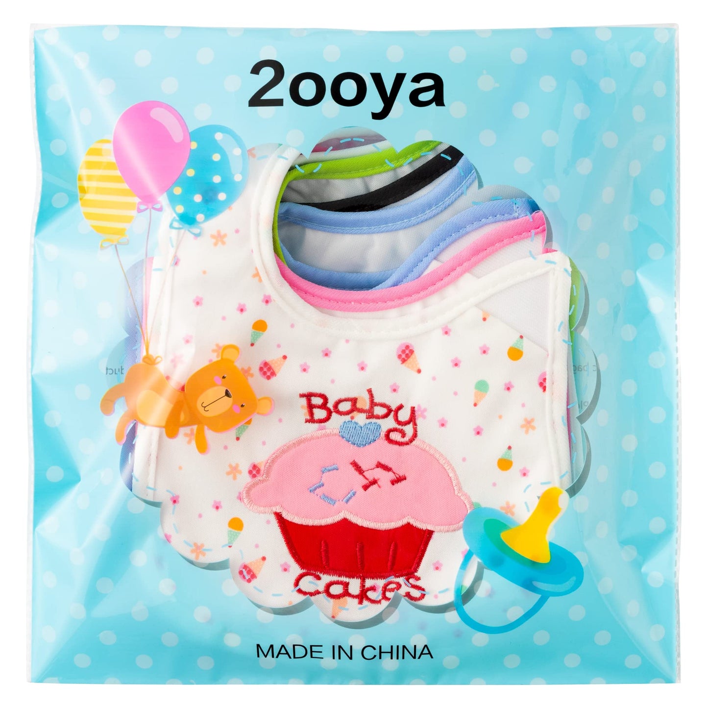 7Pcs Cotton Waterproof Baby Bibs Hook Loop Closure Newborn Bib Keepsake Baby Gift for Drooling Feeding Eating