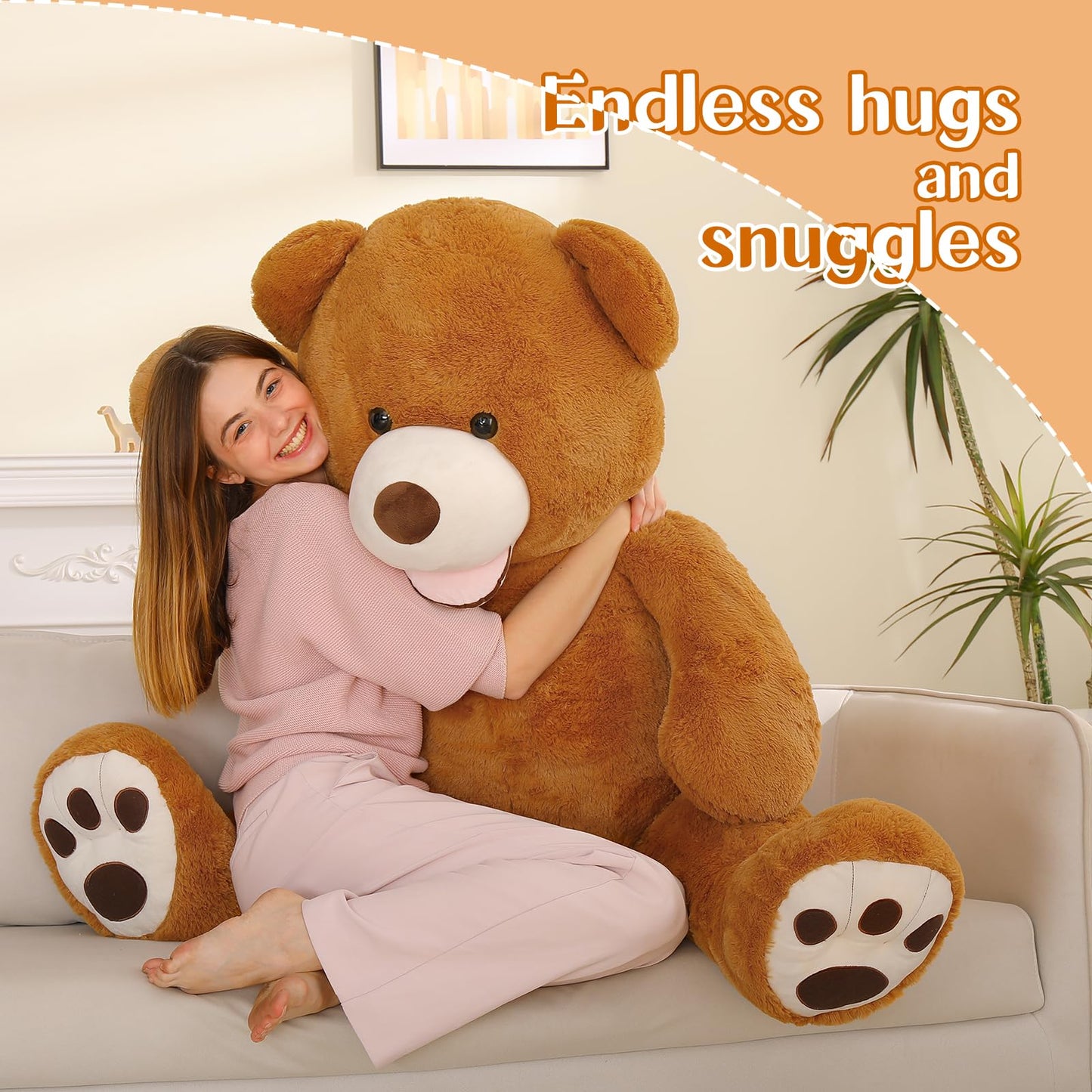 MaoGoLan Giant Teddy Bear Stuffed Animal, 10 Feet Tall, Jumbo Size Plush, Charming and Fluffy for Decorations, Celebrations, Valentine's Day