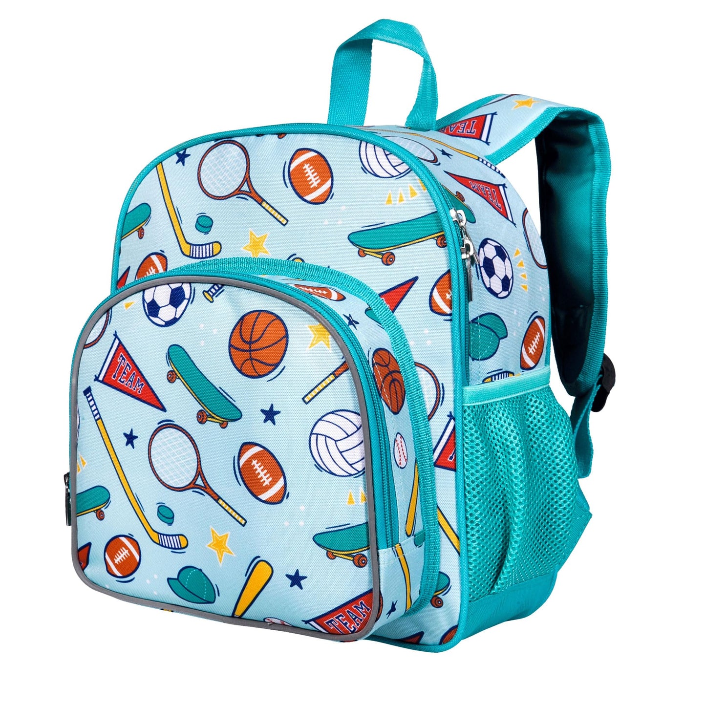 Wildkin 12-inch Kids Backpack – Padded, Adjustable, Ideal for Daycare & Travel - Trains, Planes, and Trucks