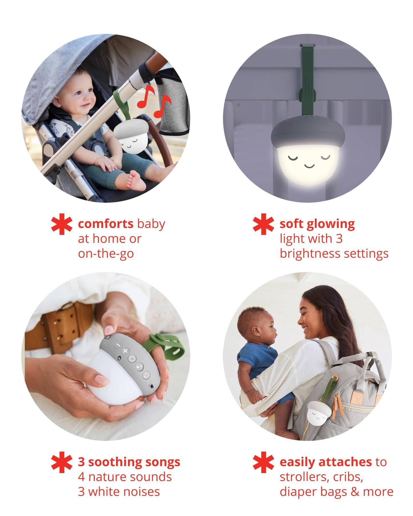 Skip Hop Portable Baby Sound Machine, Stroll & Go, Owl