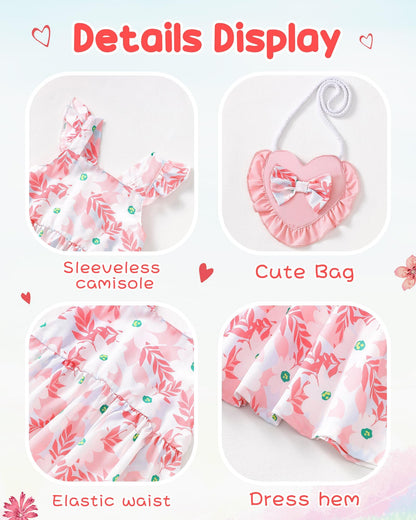 Mioglrie Baby Girl Clothes Newborn Dress Summer Toddler Girls' Clothing Casual Sundress with Cute Bag Infant Outfits