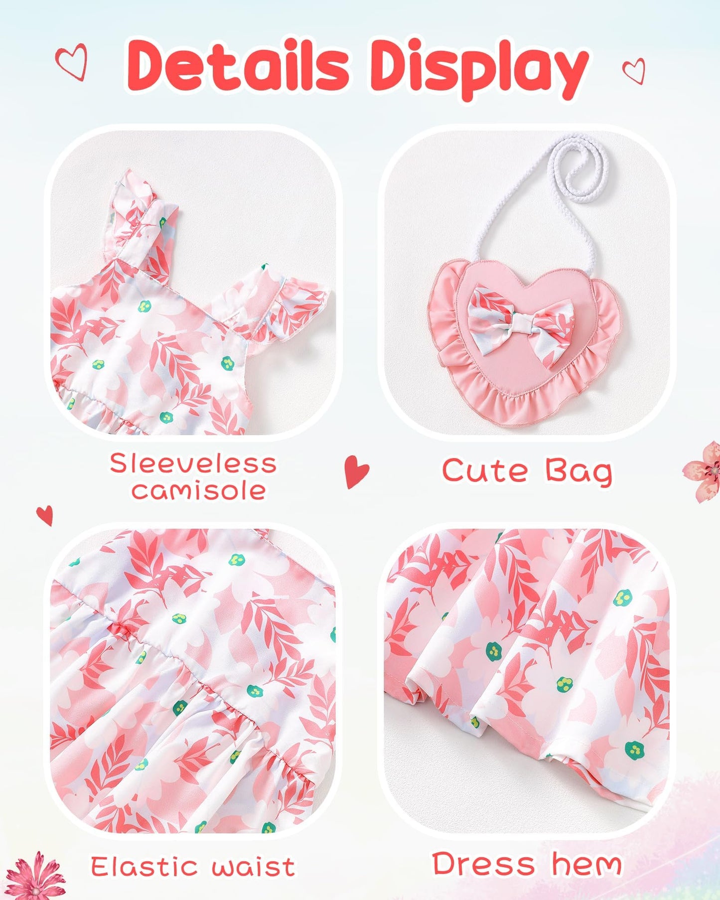 Mioglrie Baby Girl Clothes Newborn Dress Summer Toddler Girls' Clothing Casual Sundress with Cute Bag Infant Outfits