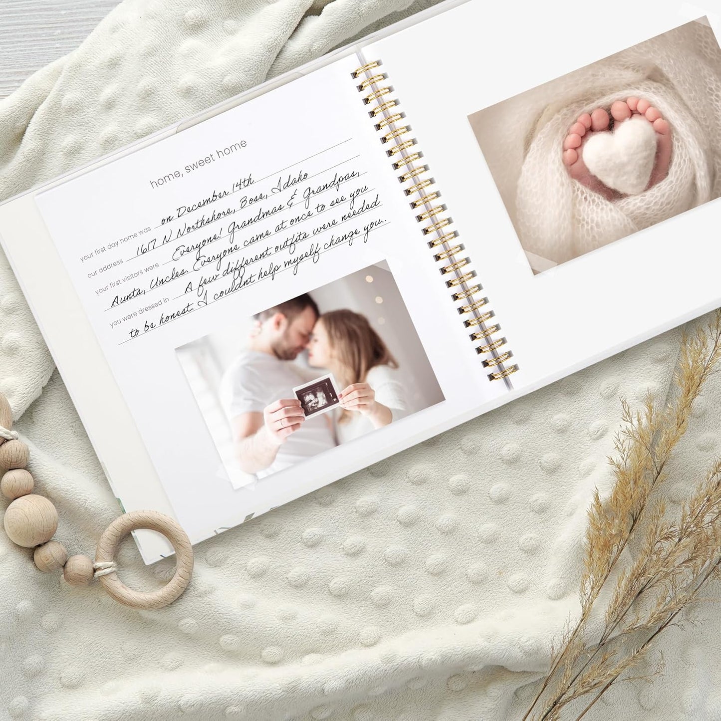 Keepsake Baby Memory Book for Boys and Girls – Timeless First 5 Year Baby Book With Photoslots – Cute Journal Scrapbook or Photo Album - Record a Milestone for Every Event from Birth to Age 5