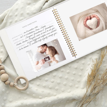 Keepsake Baby Memory Book for Boys and Girls – Timeless First 5 Year Baby Book With Photoslots – Cute Journal Scrapbook or Photo Album - Record a Milestone for Every Event from Birth to Age 5