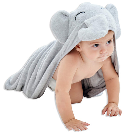 HIPHOP PANDA Hooded Towel - Rayon Made from Bamboo, Bath Towel with Bear Ears for Newborn, Babie, Toddler, Infant - Absorbent Large Baby Towel - Yellow Duck, 30 x 30 Inch
