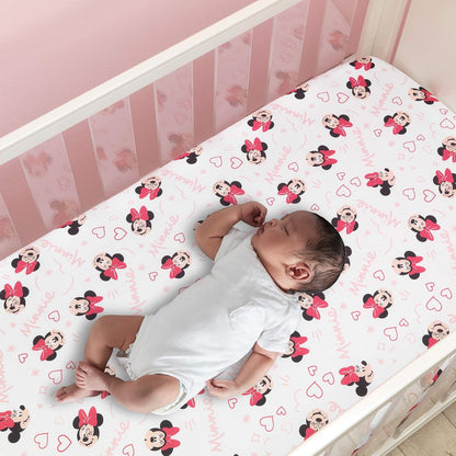 Lambs & Ivy Disney Baby Minnie Mouse Love 3-Piece Pink Nursery Crib Bedding Set