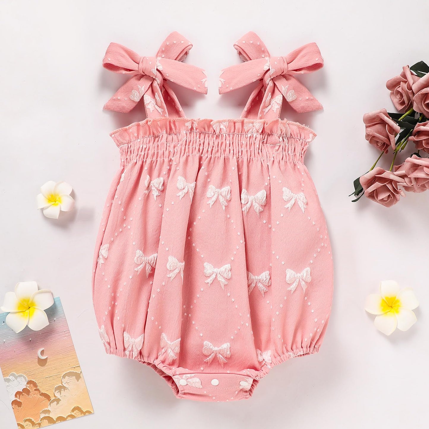 Baby Girl Summer Clothes Newborn Girl Outfits Cute Strap Baby Girl Romper Jumpsuit Infant Floral One Piece Bodysuit