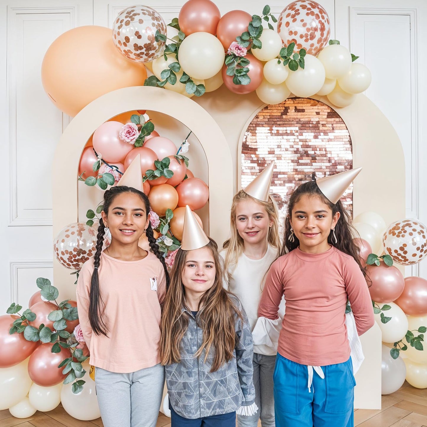 Ivory White Balloon Arch Kit,Boho Balloon Garland with Pastel Orange Cream Beige Champagne Gold White Sand Balloons for Neutral Baby Shower Wedding Boho Bridal Party Decorations