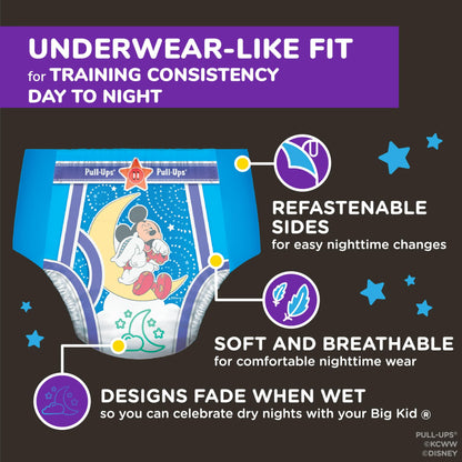 Pull-Ups Boys' Night-Time Potty Training Pants, Size 5T-6T Overnight Training Underwear (46-60 lbs), 44 Ct