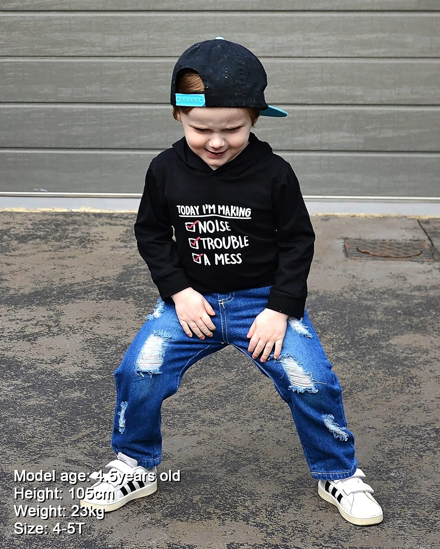 WESIDOM Baby Boy Clothes, Long Sleeve Printing Hoodie With Jeans Pants Outfits Set