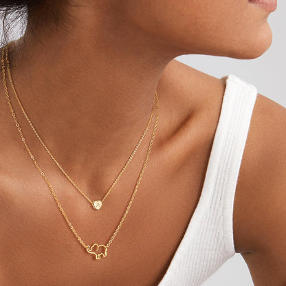 Tiny Gold Initial Heart Necklace-14K Gold Plated Handmade Dainty Letter Heart Necklace for Women Necklace Jewelry
