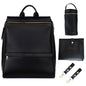 Leather Diaper Bag Backpack with USB Charging port, Changing Pad, Stroller Straps, and Bottle Holder (Brown Olivia)