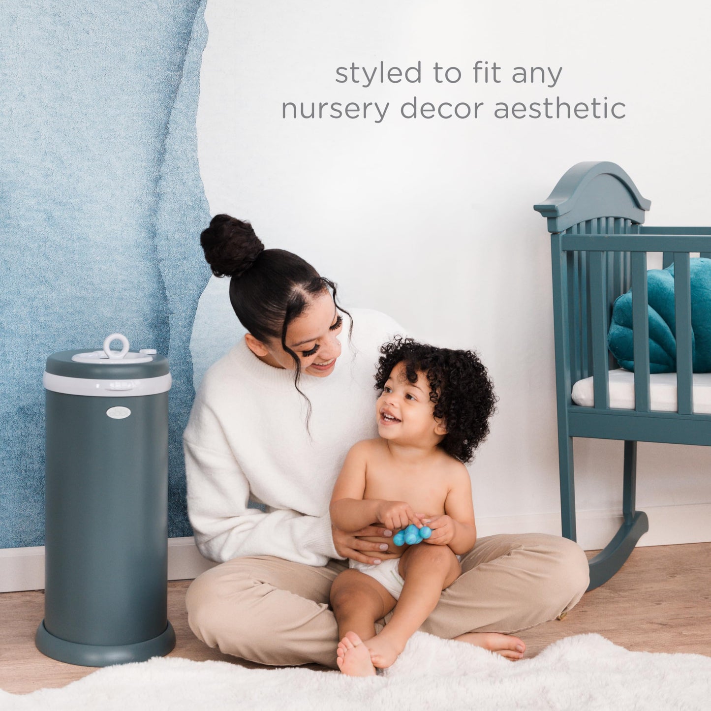 Ubbi Steel Diaper Pail, Odor Locking, No Special Bag Required, Award-Winning, Registry Must-Have, White