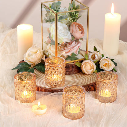 24pcs Pink Votive Candle Holders, Girl Baby Shower Decorations, Tealight Candle Holder for Valentine's Day, Wedding, Brithday Party, Table Centerpiece