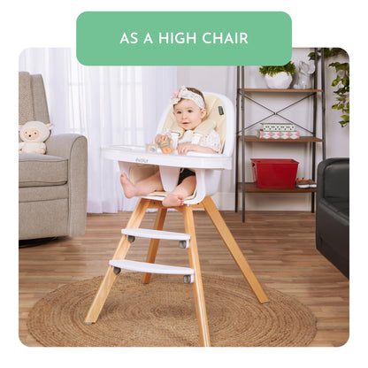 Evolur Zoodle 2 in 1 Convertible Baby High Chair in Light Gray