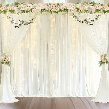 10x10ft Pink Backdrop Curtain with Lights String for Parties Wedding Wrinkle Free Soft Curtains Photo Backdrop Drapes for Girls Birthday Baby Shower Background Decorations 5x10ft, 2 Panels