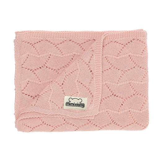 mimixiong 100% Pure Cotton Baby Blanket Extra Soft Cellular Neutral Swaddle Receiving Crib Blanket for Newborn Baby Boy Girl Size 30 x 40 inches (Pink)