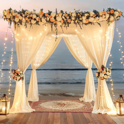 10x10ft Pink Backdrop Curtain with Lights String for Parties Wedding Wrinkle Free Soft Curtains Photo Backdrop Drapes for Girls Birthday Baby Shower Background Decorations 5x10ft, 2 Panels