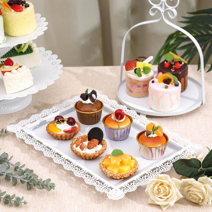 ZUMELER Gold 5Pcs Cake Stands Set Metal Round Cupcake Holder Cookies Dessert Display Plate Serving Tower Tray Platter with Handl for Baby Shower Wedding Birthday Party Celebration