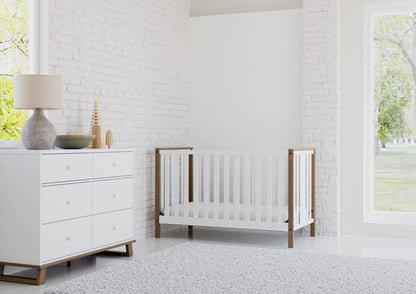 Storkcraft Modern Nursery Changing Table Dresser (White with White) – GREENGUARD Gold Certified, Dresser for Nursery, Changing Table With Drawers