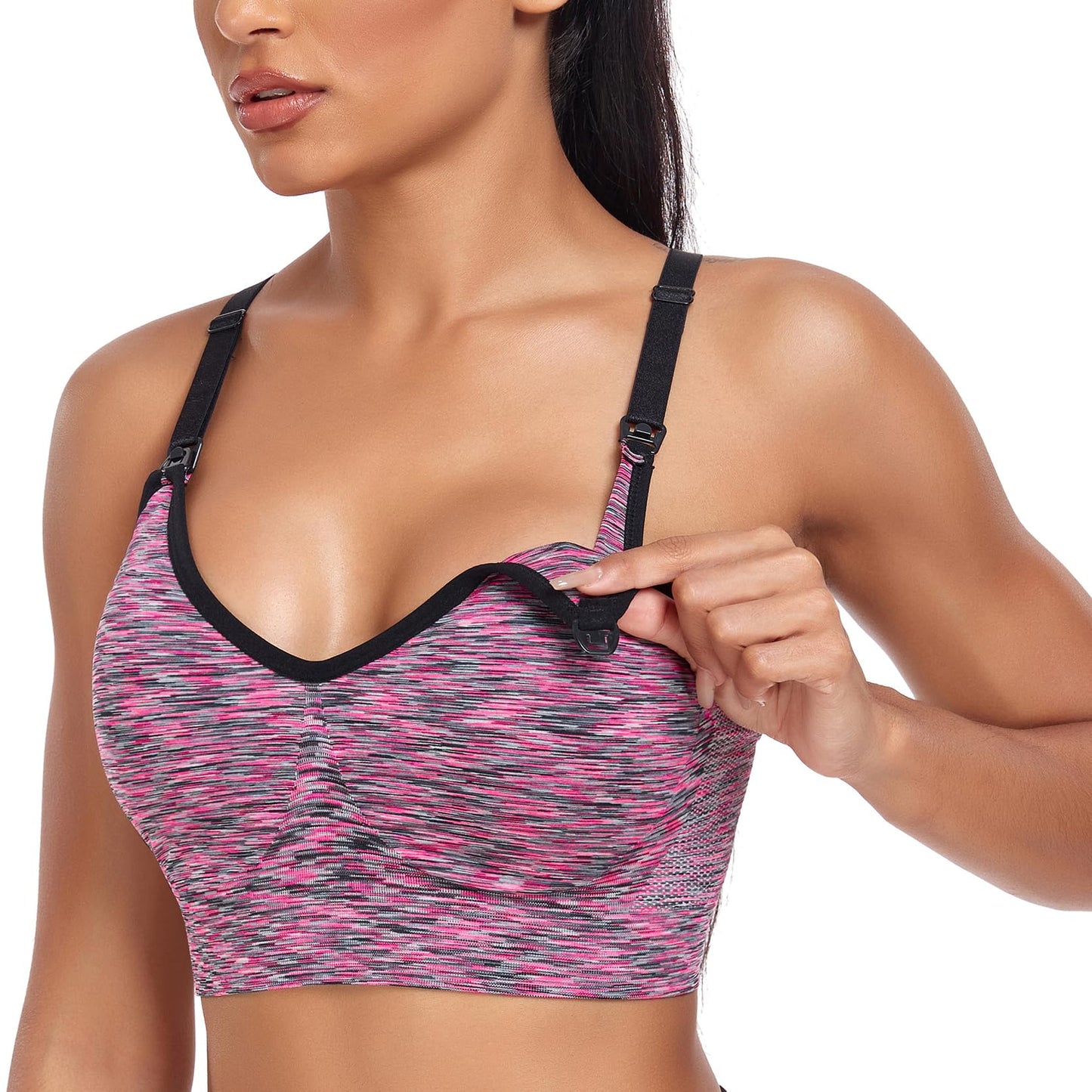 Suekaphin 3 Pack Sports Nursing Bra for Breastfeeding Supportive Bralette Pregnancy Maternity Wirefree Support for Women