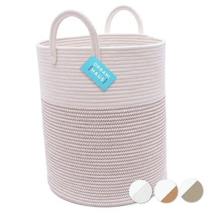 OrganiHaus Large Blanket Basket for Living Room 20x13, Rainbow Rope Basket for Classroom Organization, Toy Storage Basket, Woven Kids Laundry Basket, Baby Toy Box, Cute Storage Basket, Nursery Hamper