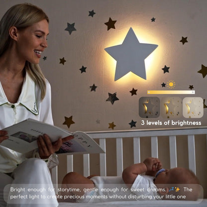 Cloud Lamp (Pack of 1) with Nursery Wall Decals - Baby Night Light - Cloud Nursery Decor - 3 Levels Dimmer - Rechargeable - Baby Room Decor - Nursery Lighting