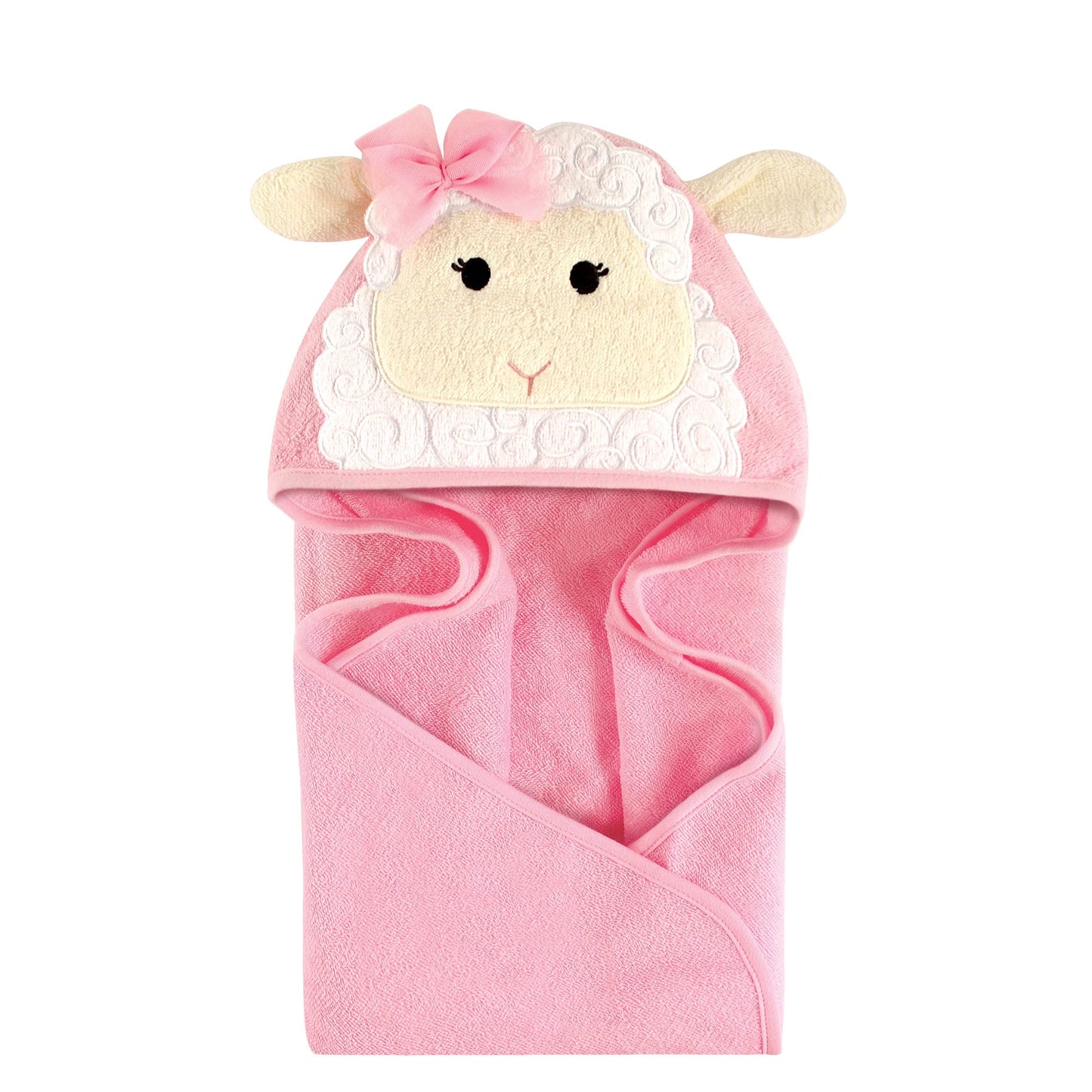 Hudson Baby Unisex Baby Cotton Animal Face Hooded Towel, Pretty Elephant, One Size