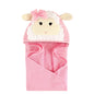 Hudson Baby Unisex Baby Cotton Animal Face Hooded Towel, Pretty Elephant, One Size