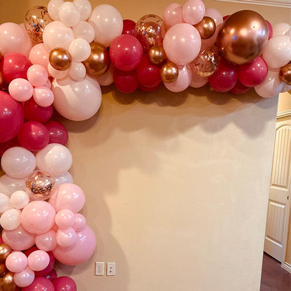Retro Blush Pink Balloons, 60 Packs 12 Inch Dusty Pink Metallic Chrome Rose Gold White Sand Nude Balloons for Bridal Baby Shower Girls Boho Birthday Wedding Decorations Supplies