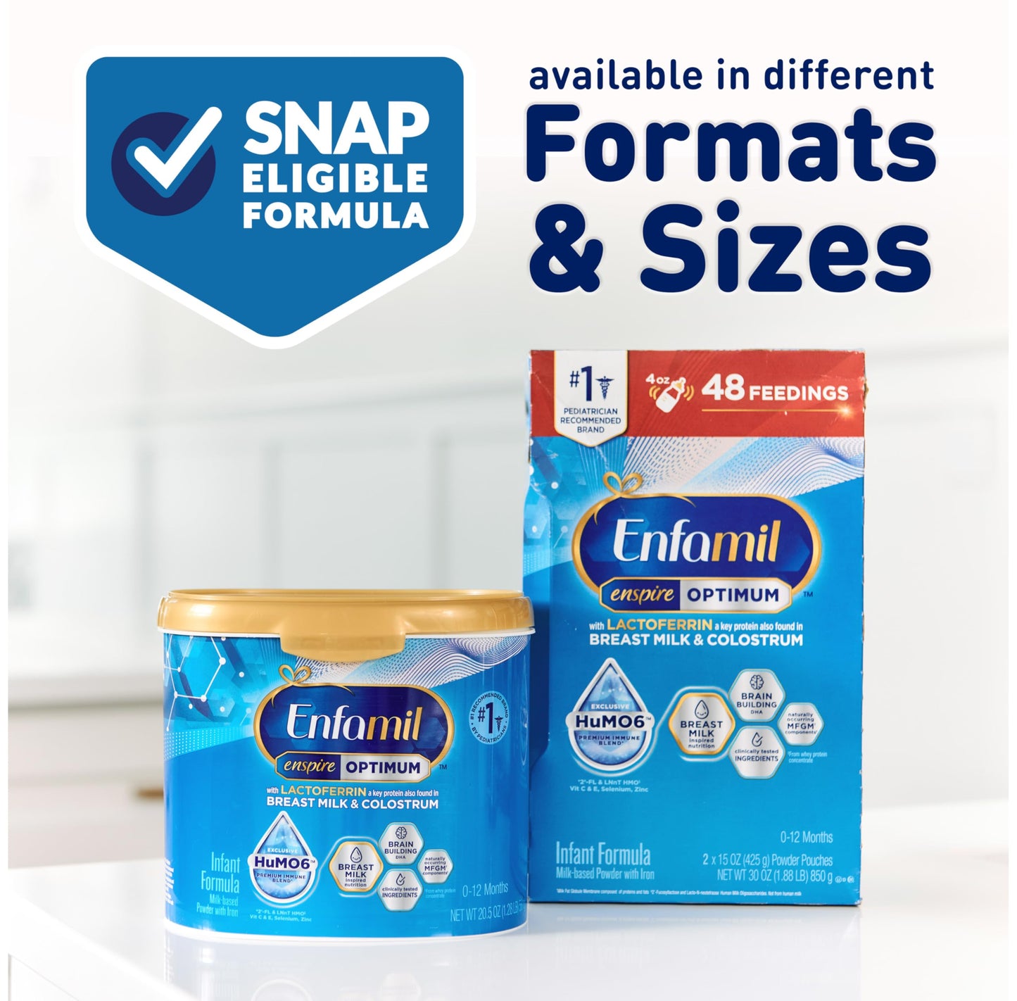 Enfamil Optimum Baby Formula, Our Closest Formula to Breast Milk, Immune-Supporting Lactoferrin also found in Breast Milk, Brain-Building DHA, 20.5 Oz